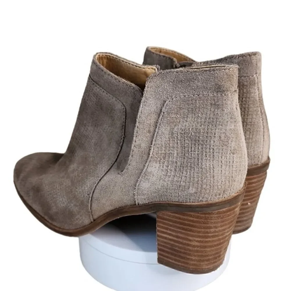 Lucky Brand- Women's Ponic Oil Suede Ankle Booties in Cinder Zip Size,  Size 10
